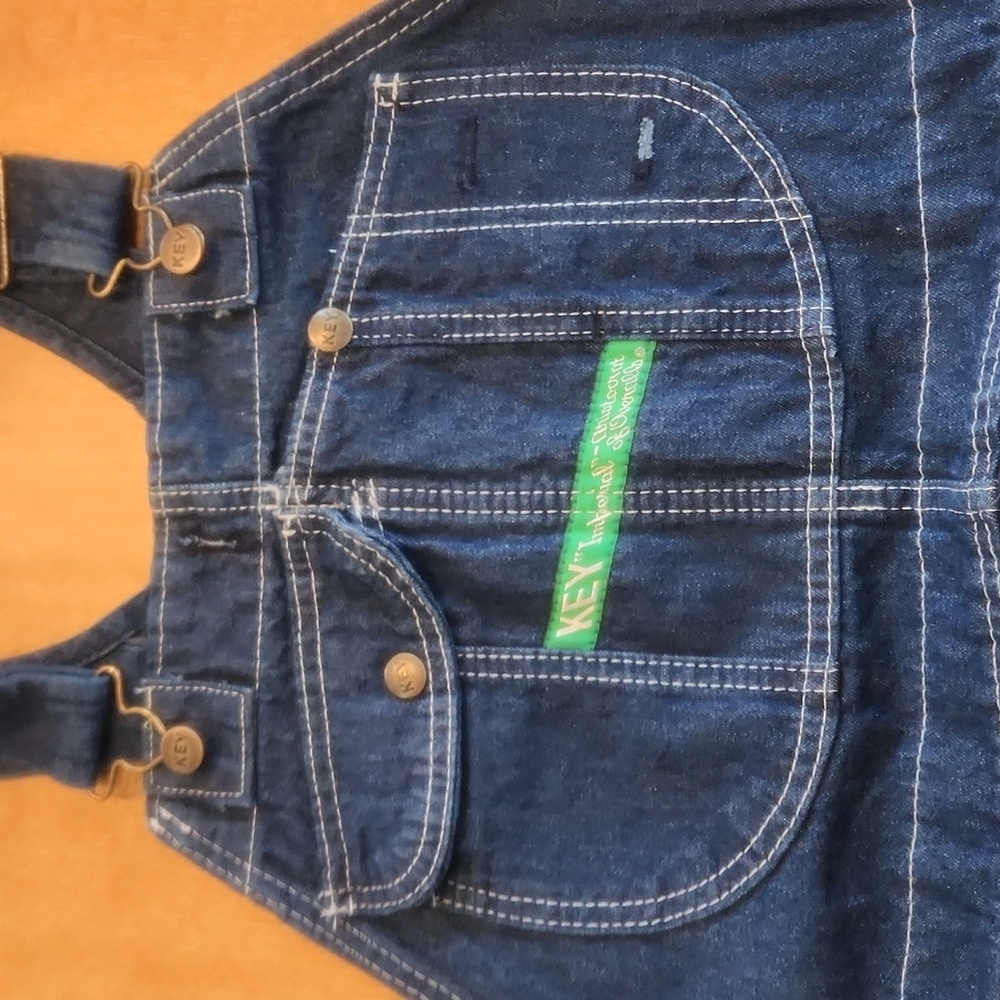 NWT VINTAGE KEY IMPERIAL RIGID DENIM OVERALLS